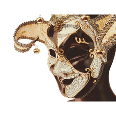 Black & White Full Face Venetian Jester Mask