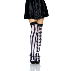 Black & White Harley Quinn Thigh Highs