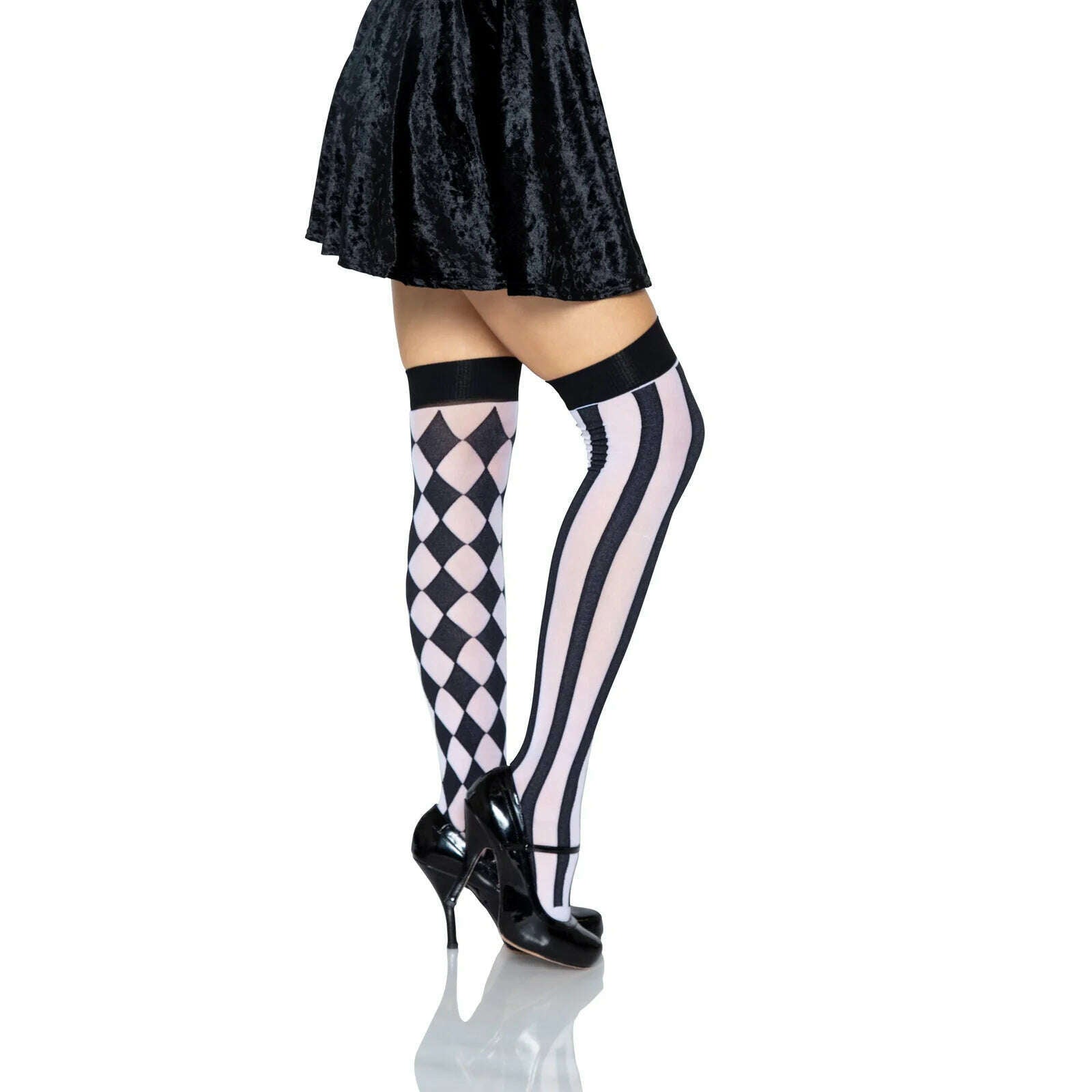 Black & White Harley Quinn Thigh Highs