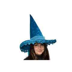 Blacklight Reactive Moon and Star Witch Hat