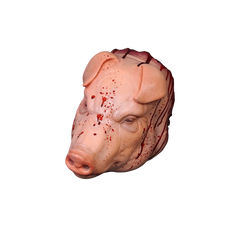 Blood Splattered Hanging Pig Head Prop