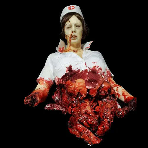 Bloody Nurse Severed Torso Hanging Organs Prop