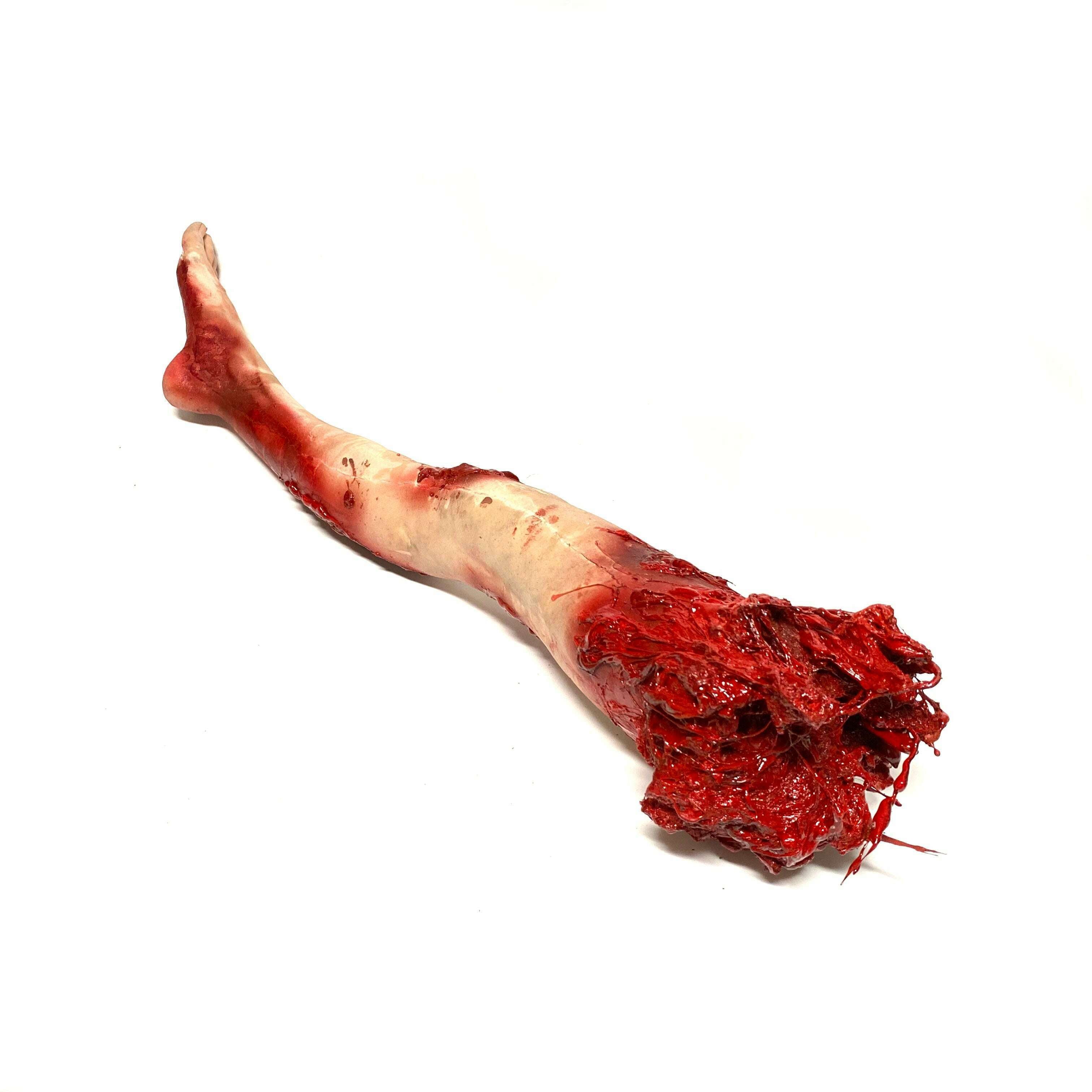 Bloody Severed Leg Flexible Foam Rubber Special Effects Prop