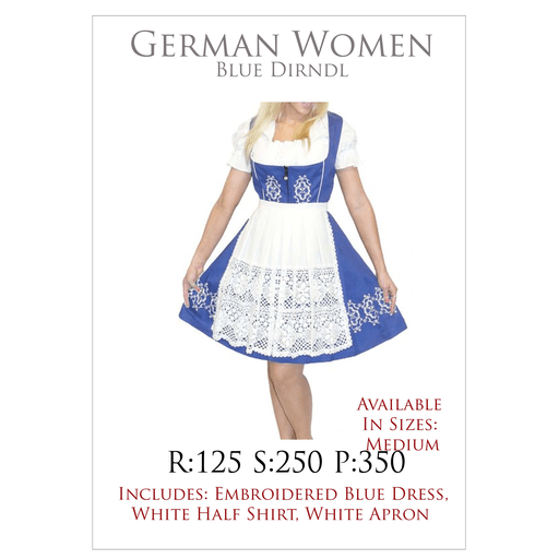 Blue German Dirndl Women's Costume