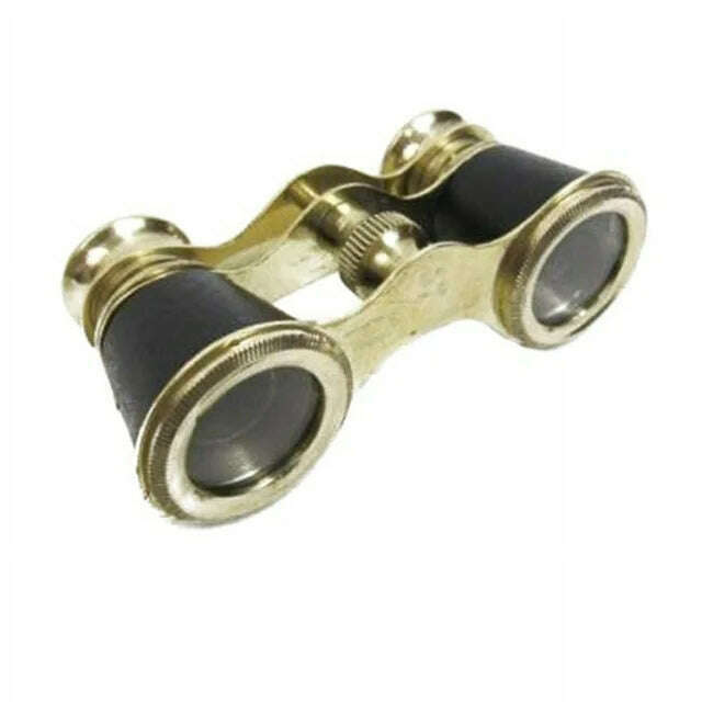 Brass Faux Leather Bound Opera Binoculars