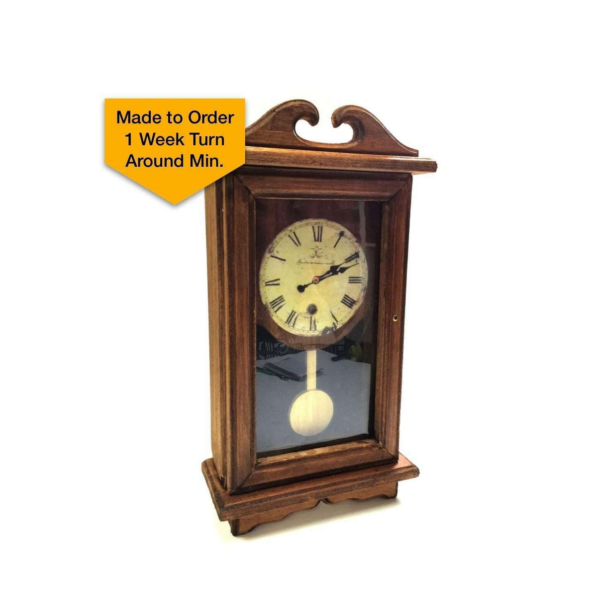 Breakaway Balsa Wood Clock - Regulator Style Antique Pendulum Stunt Prop