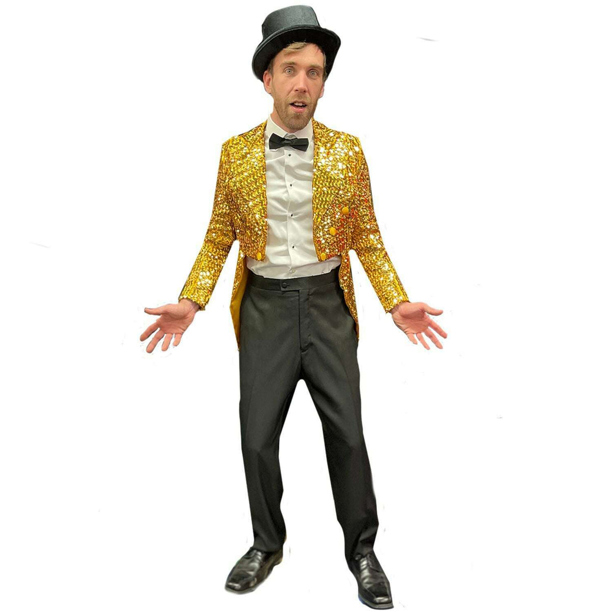 Bright Sunshine Gold Sequin Tailcoat Men's Adult Costume