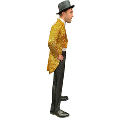 Bright Sunshine Gold Sequin Tailcoat Men's Adult Costume