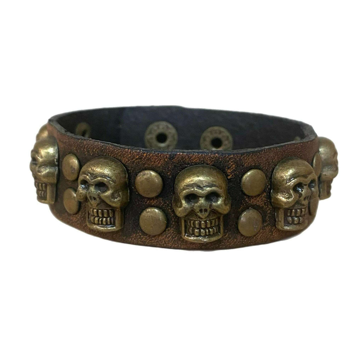 Bronze and Brown Skull Bracelet