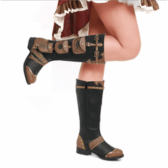 Brown & Black Women's Steampunk Boots