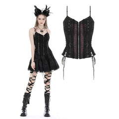 Bruised Black & Purple Lace Up Corset Top