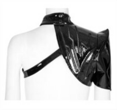 Patent Leather Cyberpunk Asymmetric Shoulder Harness