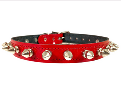 Skinny Spiked Patent Leather Choker