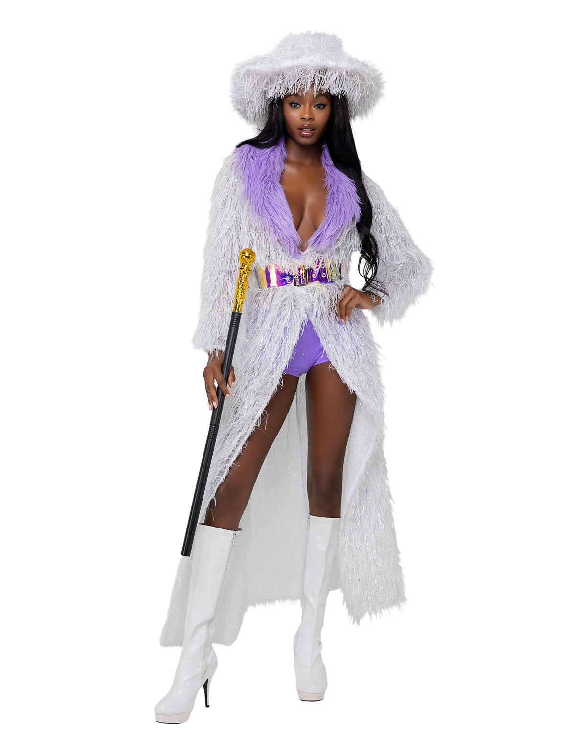 High-Roller Lady Faux Fur Pimp Costume