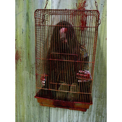 Bloody Caged Victim - Life Sized Corpse Prop (Cage Included)