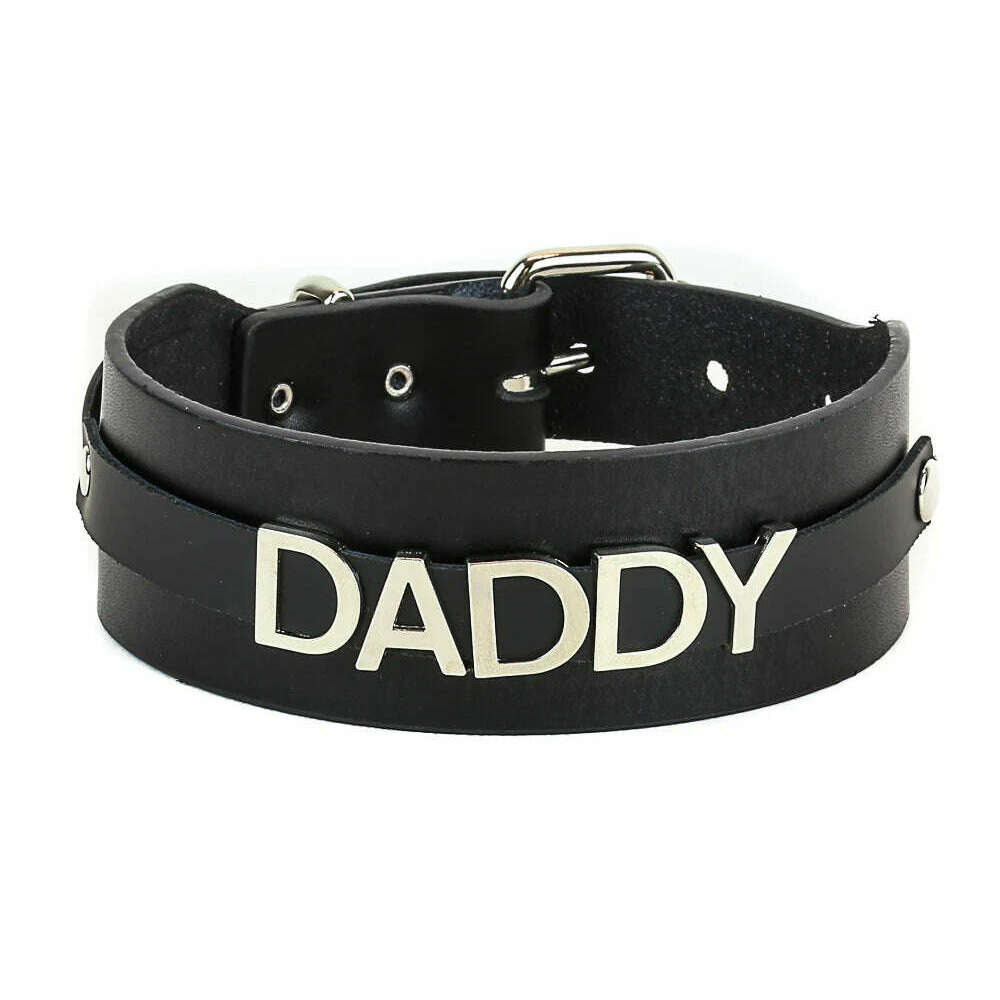 Call Me Leather Strap Name Choker