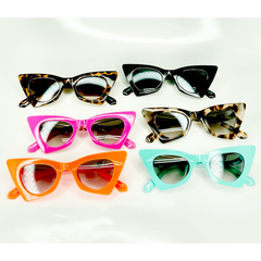 Cat Shape Sharp Look Bright Cool Arms Sunglasses