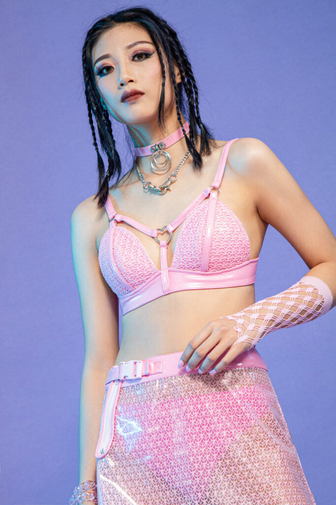 Sexy Net Lace Harness Bra