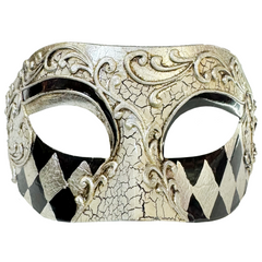 Lorenzo Checkered Venetian Men's Mask