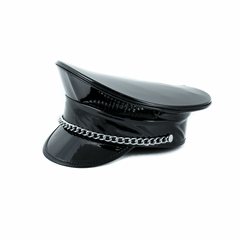 Chained Patent Leather Festival Captain Hat