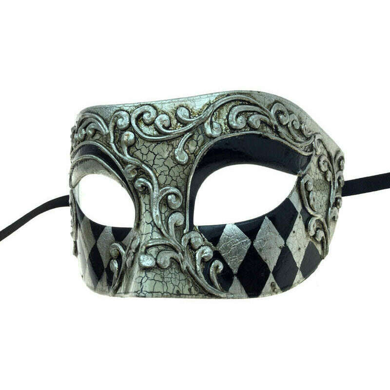 Checkered Venetian Male Mask