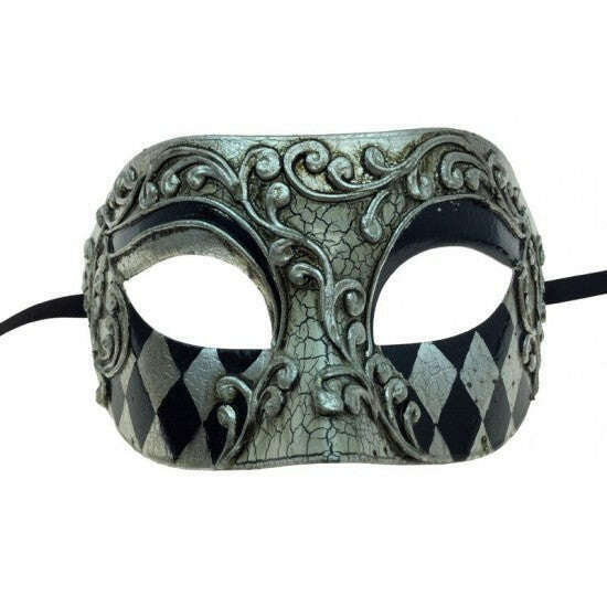 Checkered Venetian Male Mask