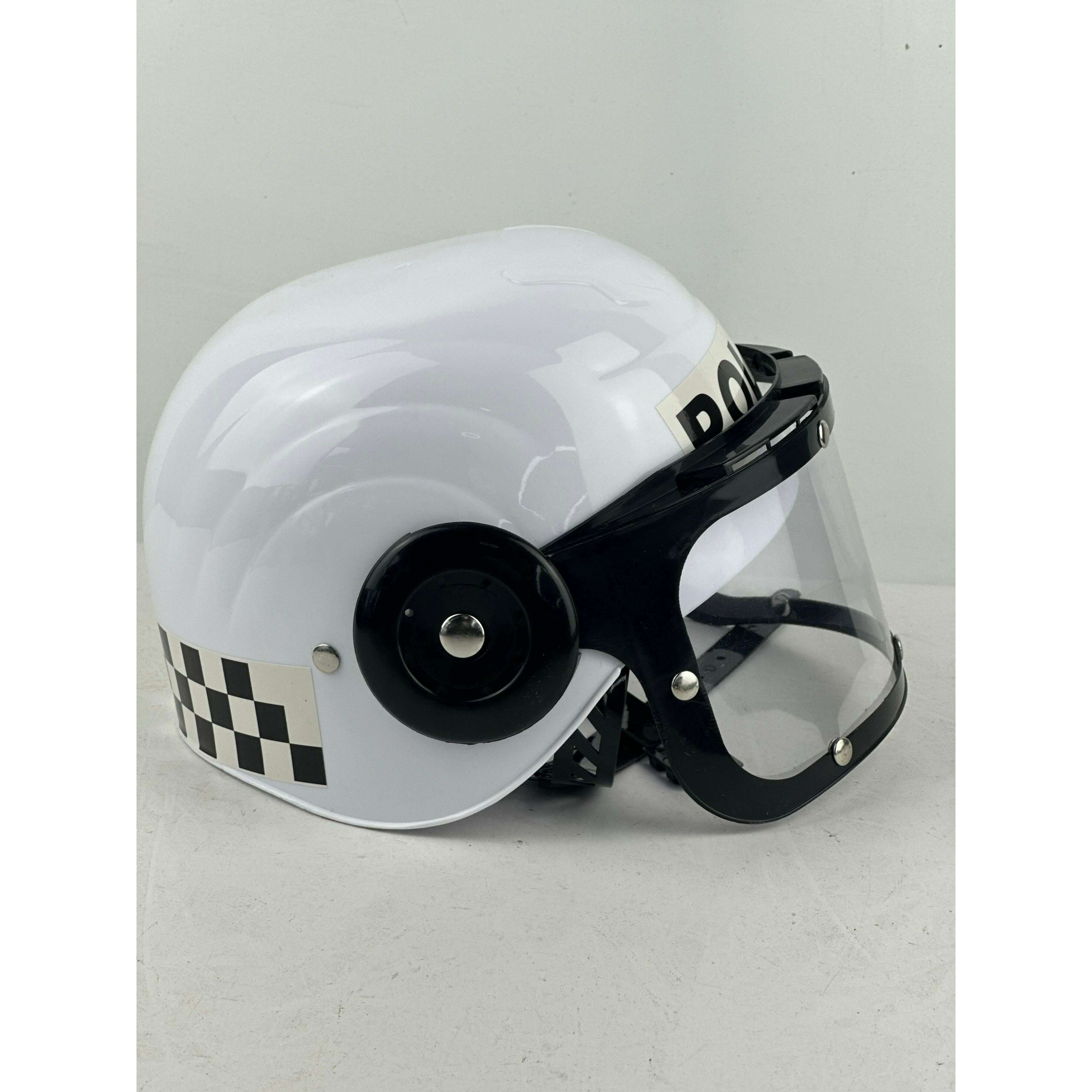 Child's White Police Helmet w/ Eye Shield