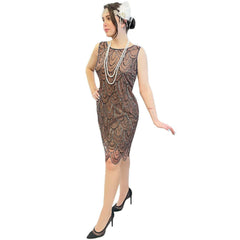 Classic 1920s Scalloped Sequin Flapper Dress Women's Adult Costume