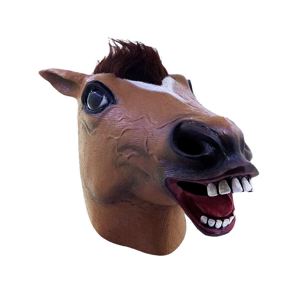 Classic Brown Horse Latex Mask