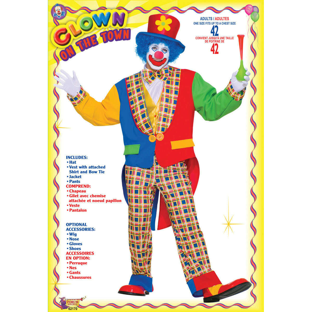 Clown On The Town Adult Costume