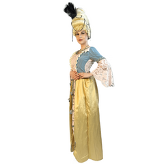 Colonial Floral Lace Blue & Gold Women's Costume