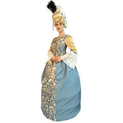 Colonial Lady Agnes Blue & Gold Ball Gown Women's Costume