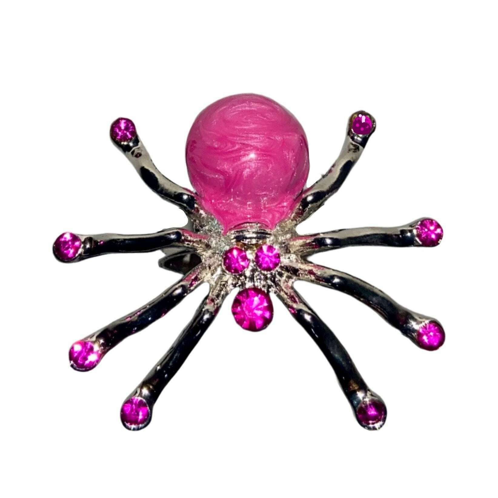 Colorful Crystal Spider Ring