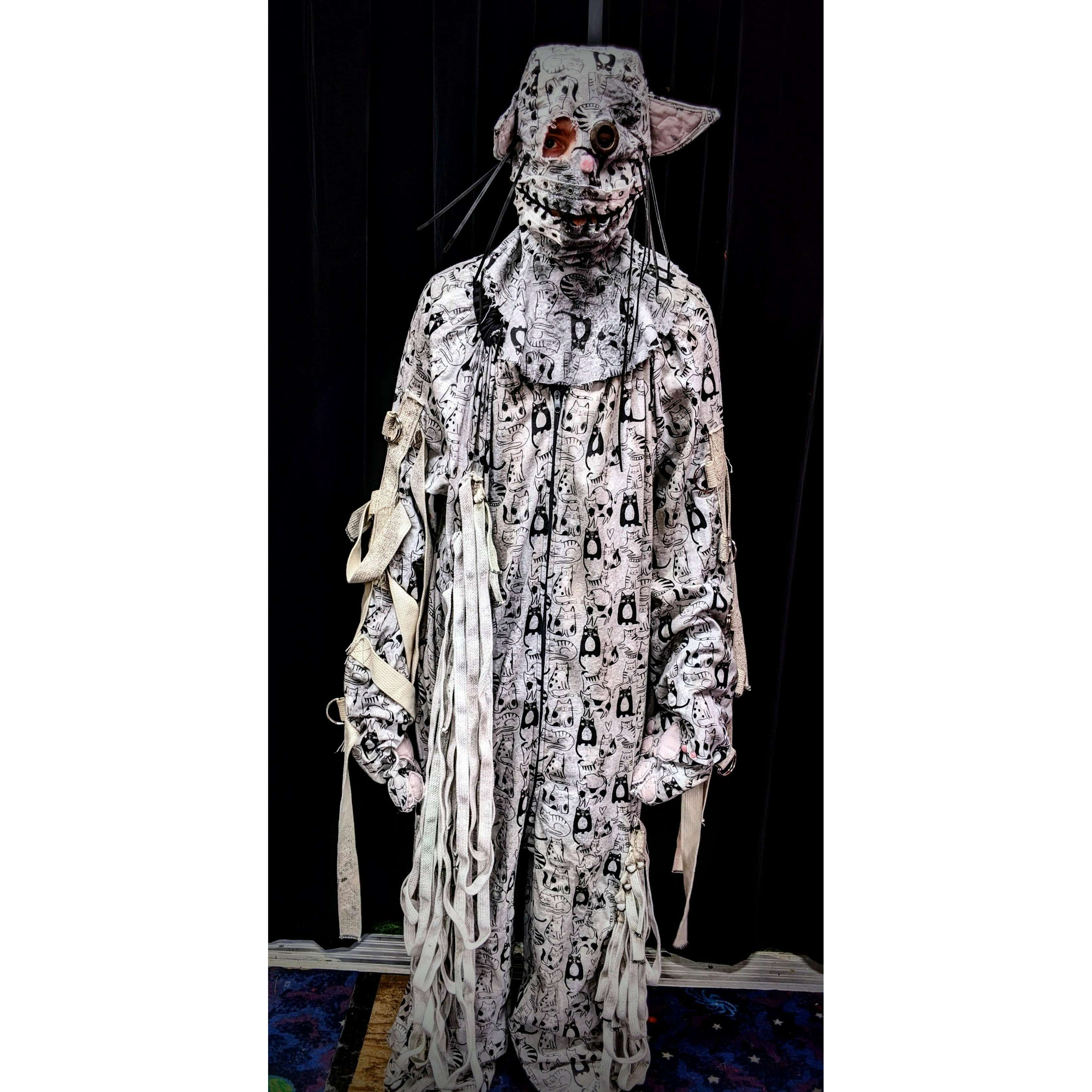 Crazy Cat Jumpsuit with Mask