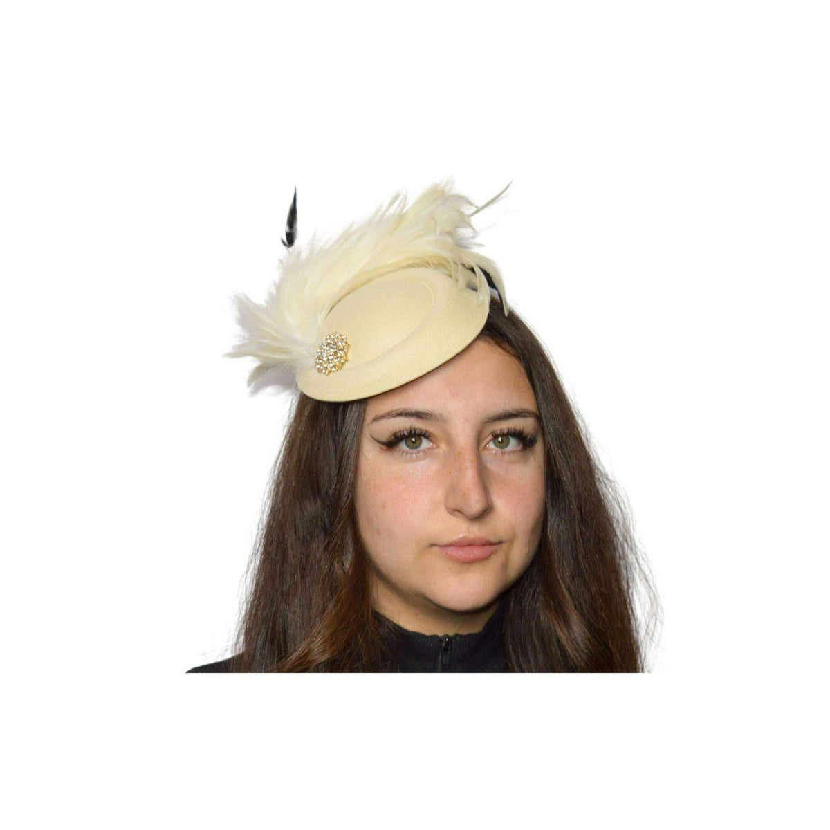 Creamy Feather Fascinator