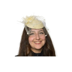 Creamy Pearl Fascinator with Lace Veil