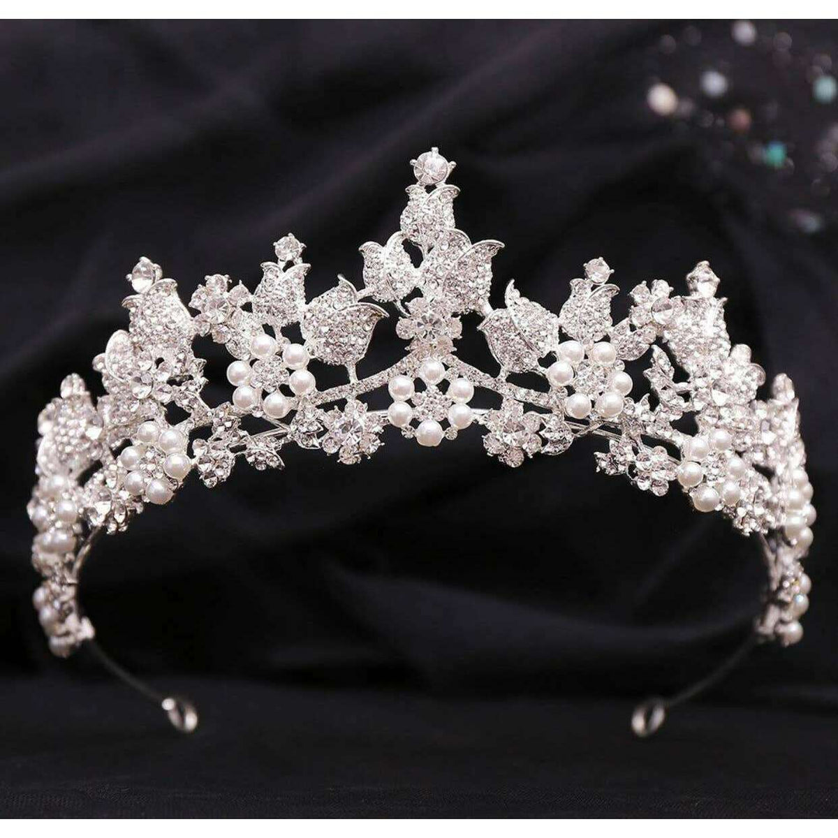 Crystal Pearl Queen Crown