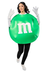 Green M&M Adult Costume w/ Gloves