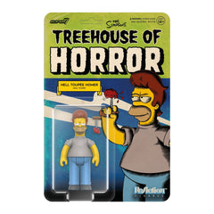 The Simpsons: 4" Treehouse of Horror Hell Toupee Homer Simpson ReAction Collectible Action Figure w/ Heart Corkscrew