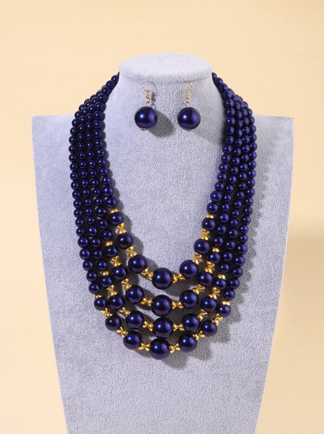 Purple Pearl Necklace Set