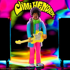 3.75" Jimi Hendrix Blacklight Reactive ReAction Collectible Action Figure w/ Guitar