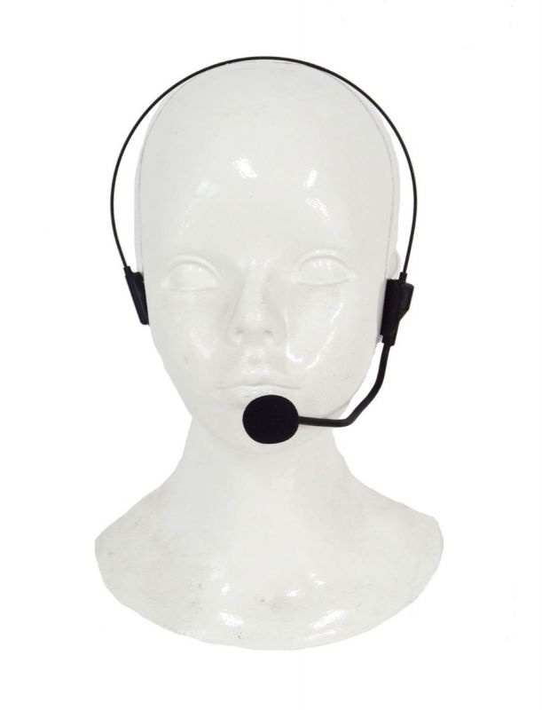 Pop Star Black Unisex Headset with Microphone Prop