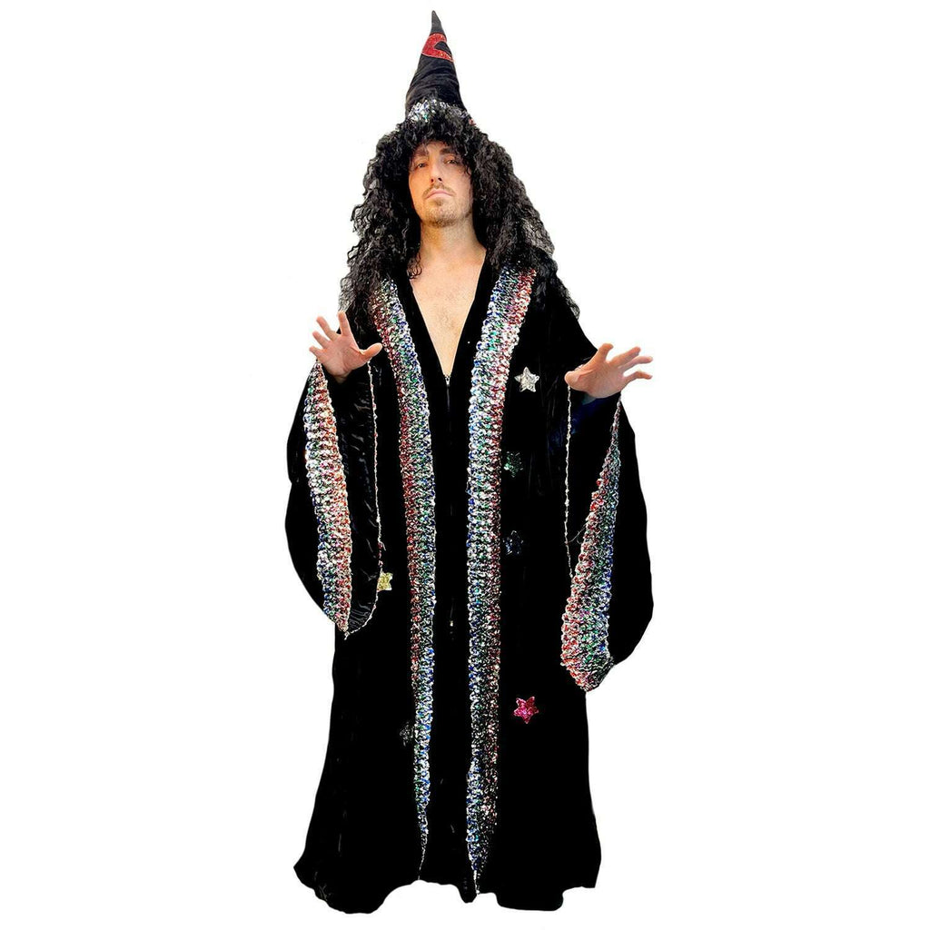 Dark Fantasy Adult Black Sequin Wizard Cloak & Hat – AbracadabraNYC