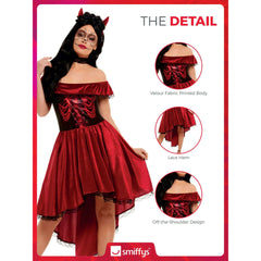 Day Of The Dead Devil Red Dress Women's Costume