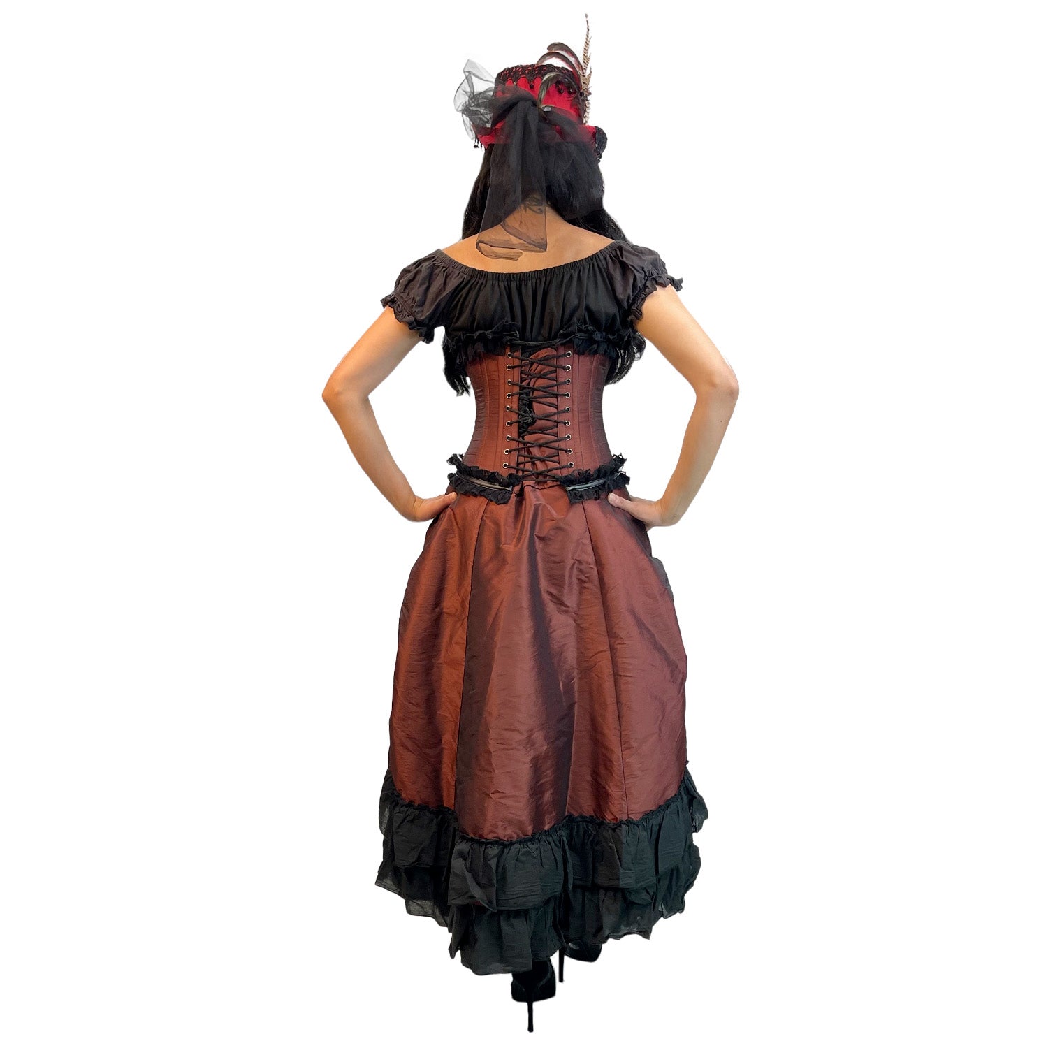 Steampunk Corset Dress Halloween Pirate Costume for Women Lace Up
