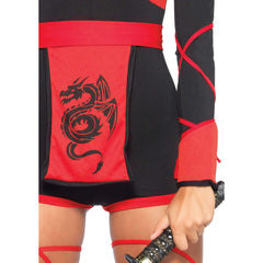 Deadly Dragon Ninja Blue & Black Women's Sexy Costume