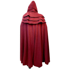 Deep Burgundy Fur Trim Cloak of Darkness