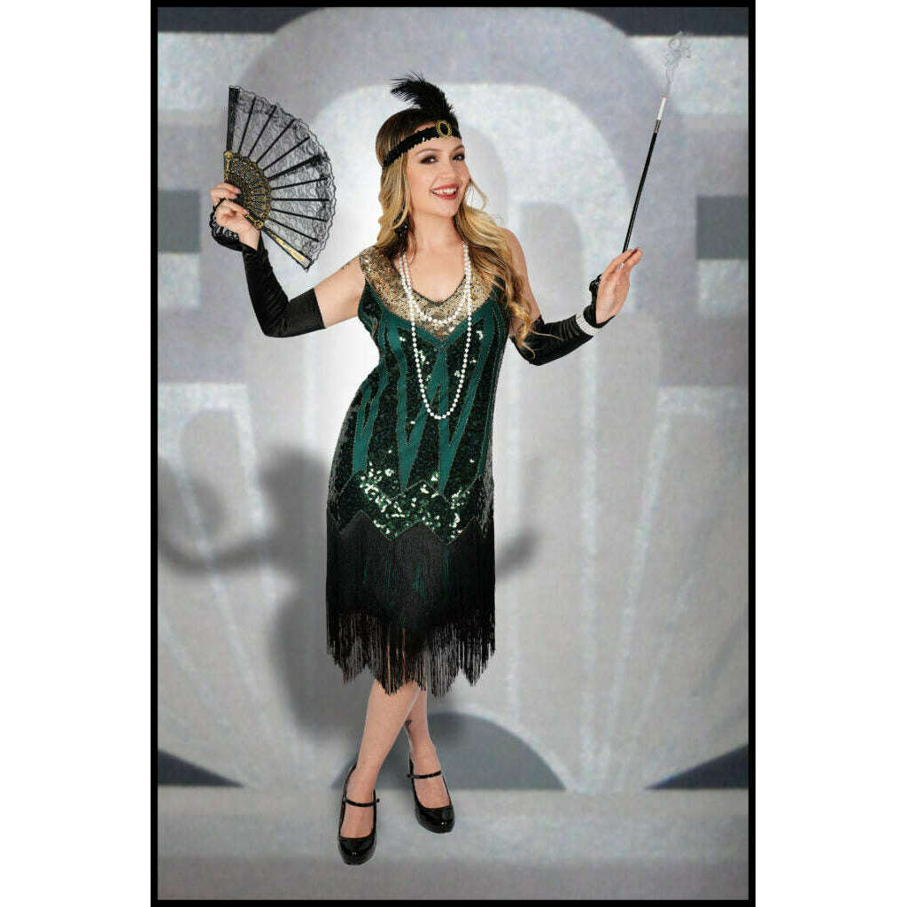 Deluxe 7 Piece Flapper Accessory Kit with Feather Headband and Cigaret ...