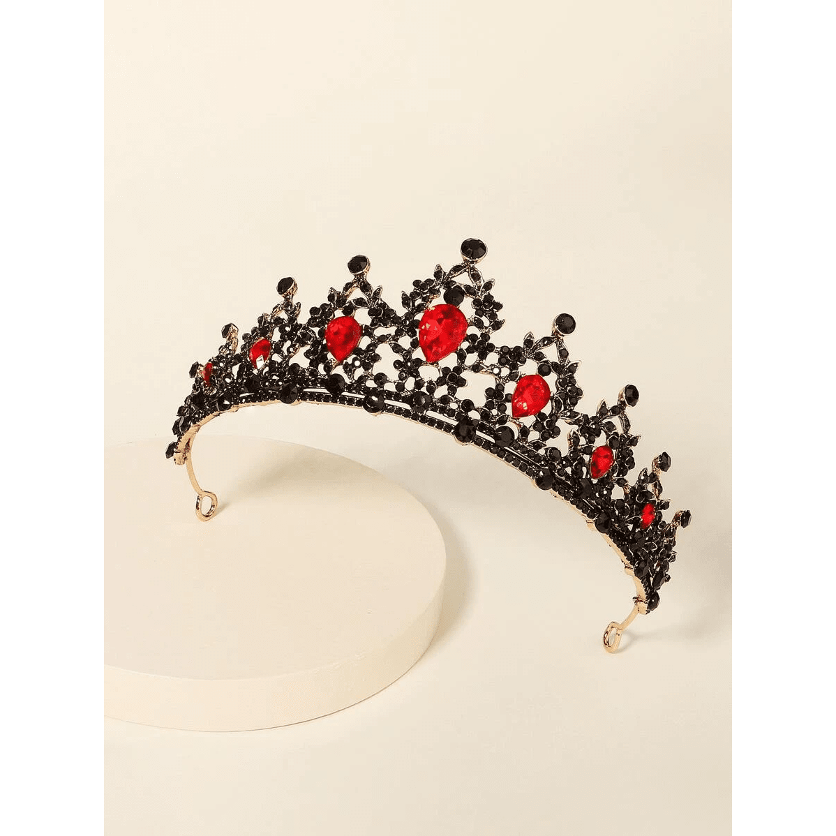 Deluxe Black and Red Tiara