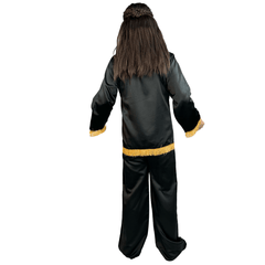 Deluxe Black Satin Black and Gold Karate Teacher Adult Costume